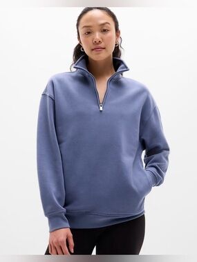 ATHLETA Forever Fleece 1/4 Zip Sweatshirt-Celestial Blue